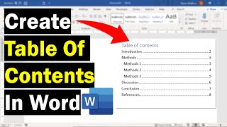 How To Create A Table Of Contents In Microsoft Word [upl. by Anigger]