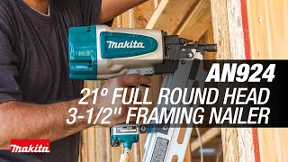 Makita 21º Full Round Head 3‑12quot Framing Nailer AN924 [upl. by Arrol]