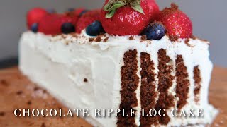 CLASSIC chocolate RIPPLE LOG CAKE [upl. by Einon]