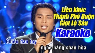 Karaoke LK Thành Phố Buồn Tone Nam  Đan Nguyên [upl. by Yenruoj389]