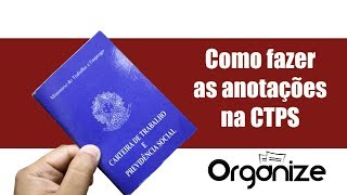 COMO FAZER A ANOTAÇÃO NA CTPS [upl. by Amadus]