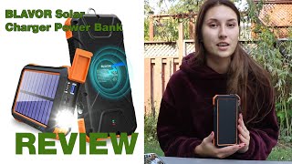 BLAVOR Solar Charger Power Bank 18W REVIEW [upl. by Leandra]