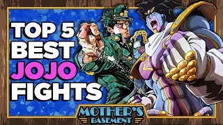 Top 5 Fights in Jojos Bizarre Adventure 750k Special Anime Only [upl. by Haggi709]