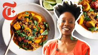 Yewande Makes Nigerian Yam and Plantain Curry  NYT Cooking [upl. by Arag]