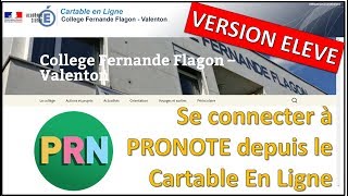 Accéder à PRONOTE depuis le Cartable En Ligne [upl. by Waylon]