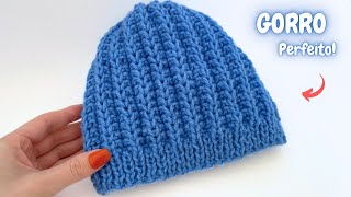 GORRO DE TRICÔ ADULTO COM PONTO MUITO FÁCIL E LINDO [upl. by Latsyrk]