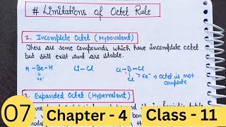 Limitations of Octet Rule  Class 11 Chapter 4 [upl. by Salohci]