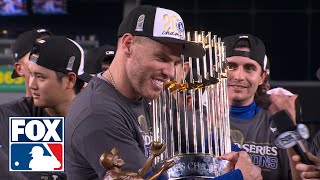 Los Angeles Dodgers World Series Trophy ceremony Freddie Freeman wins MVP  MLB on FOX [upl. by Tayib208]