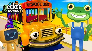 Wheels On The Rainbow School Bus｜Nursery Rhymes amp Songs｜Geckos Garage｜Buses For Kids｜Educational [upl. by Giliana287]