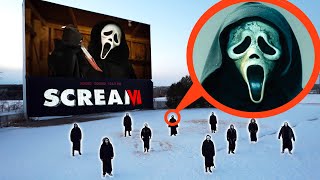 drone catches SCREAM at haunted Movie Theater drive in we found Ghostface [upl. by Craven604]