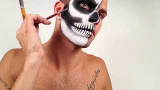 Halloween Makeup Tutorial  Half Skull [upl. by Ydnim]