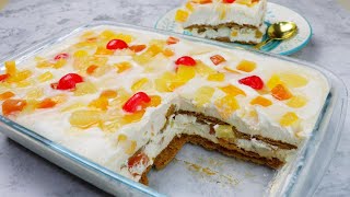 Graham Crema De Fruta  Easy Dessert  Nobake [upl. by Seadon364]