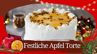 Alkoholfreie Apfel Punsch Torte Winterliche Köstlichkeiten  Apfelkuchen Rezept ohne Gelatine [upl. by Shelba946]