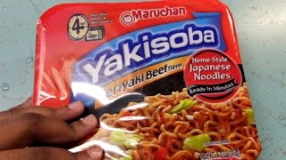 Maruchan Yakisoba Beef Teriyaki Flavor  Food Review [upl. by Celestyna567]