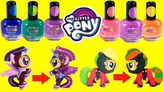 DIY My Little Pony POWER PONIES Color Changing MAKEOVER Mood NAIL POLISH Toys [upl. by Hanah238]