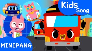 Police Car  Fire Truck  Chika Song  Pig Song  Miniforce  Nursery rhymes  MiniPangTV Kids Song [upl. by Azeel]