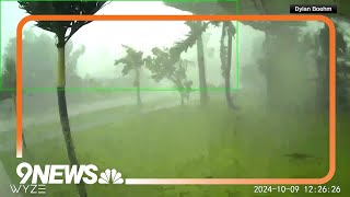 Security camera captures moment Florida tornado blew in from Hurricane Milton [upl. by Tracey]