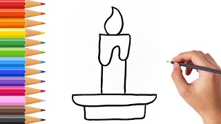 Candle drawingHow to draw Candle  Toodlers art [upl. by Bengt188]