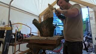 Chainsaw Carved Cardinal Make 150 in 20 min [upl. by Larred]