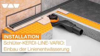 SchlüterKERDILINEVARIO Installation von Ablauf und Entwässerungsprofil [upl. by Nelyag176]