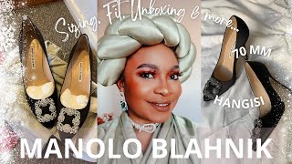 MY MANOLO BLAHNIK HANGISI Review sizing price unboxing Hangisi 70MM [upl. by Yzmar]