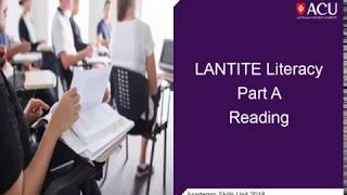 Lantite literacy part A Reading [upl. by Caines]