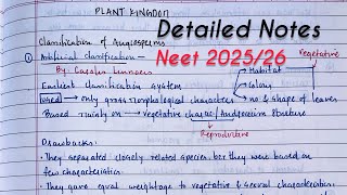 Plant Kingdom class 11 NEET Detailed NotesCBSE  NEET 20252026 [upl. by Halda]