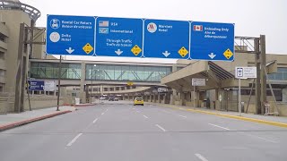 Calgary Airport YYC  Driving to Downtown ALBERTA Canada [upl. by Atrahc423]