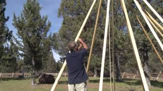 Laying in all the Tipi Poles [upl. by Lonny]