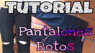 Como Cortar Pantalones en las Rodillas Fácil TUTORIAL [upl. by Ledoux]