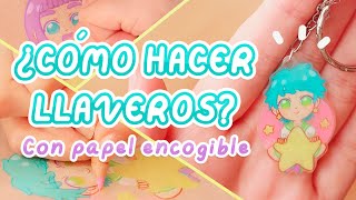 ¿Cómo hacer llaveros con plástico encogible 💖  Tutorial  Shrink paper [upl. by Ehcnalb]