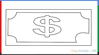 Money Drawing  How To Draw A Money Step by Step for Beginners [upl. by Corydon314]