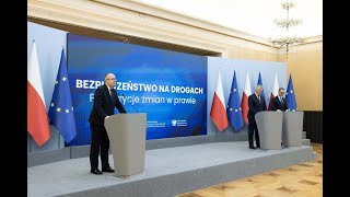 Konferencja prasowa Bezpieczeństwo na drogach Propozycje zmian w prawie [upl. by Latashia]