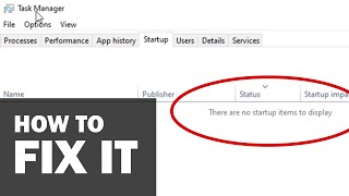 How to fix quotThere are no startup items to displayquot [upl. by Magdaia]