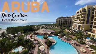 Aruba Ritz Carlton Oceanfront Room Tour [upl. by Monarski]