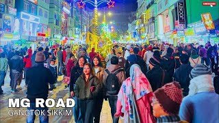 CHRISTMAS Night Walk around MG Road  Gangtok Sikkim [upl. by Allebram]