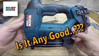 NEU MASTER 18v Cordless Brad Nail GunStaple Gun Review [upl. by Indira]