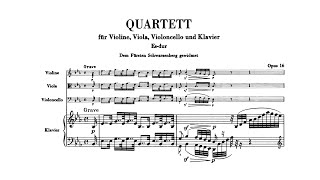 Beethoven Piano Quartet in Eflat major Op 16 with Score [upl. by Latouche]