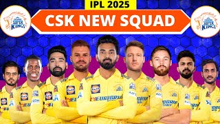 IPL 2025  Chennai Super Kings Team New Squad  CSK Full Squad 2025  CSK Team 2025 Players List [upl. by Adolfo]