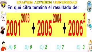 Examen Admisión a la Universidad CALLAO Habilidad OperativaCifras Terminales Solucionario UNAC [upl. by Yvi]