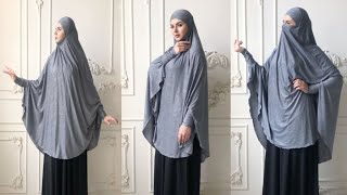 KhimarJilbaba With Sleeves Cutting And StitchingNamaaz Prayer Khimar DIYFull Length Jilbab Khimar [upl. by Mariya]