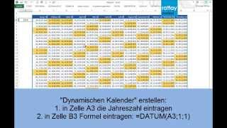 plasticzulu  Dynamischer Kalender mit Excel erstellen [upl. by Macdermot787]