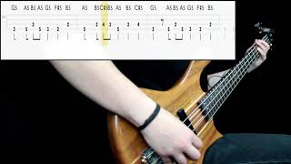 Metallica  One Bass Cover Play Along Tabs In Video [upl. by Yrrat]