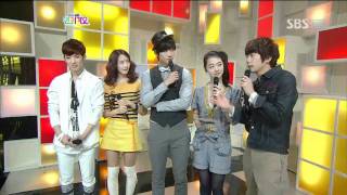 Jo kwon amp Yoon A  Interview 조권 amp 윤아  인터뷰  SBS Inkigayo 인기가요 100221 [upl. by Pippas]