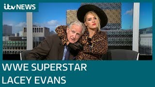 WWE superstar Lacey Evans lands in the Midlands  ITV News [upl. by Atnohsal242]