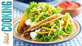 How To Make Tacos Crispy Beef Taco Recipe  Hilah Cooking [upl. by Gipps]