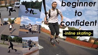 Inline skating  beginner to confident rollerblading  2 year progression  anybody can improve [upl. by Haeel]