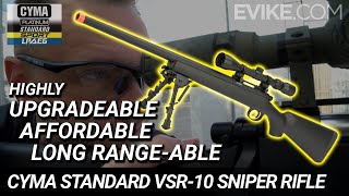 Highly Upgradeable Affordable amp Long Rangeable  CYMA VSR10 Airsoft Sniper Rifle Review [upl. by Pussej]