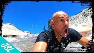 Worlds LONGEST Natural Water Slide TREMENDOUS Tenaya Creek of Yosemite🤙 [upl. by Lenuahs]