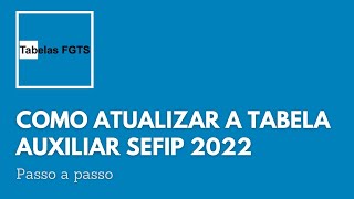 Como atualizar a Tabela Auxiliar Sefip 2022 [upl. by Pegeen727]